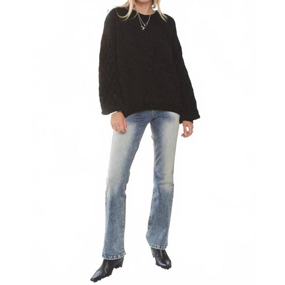 NEW MADELYN puff sleeve sweater top - plus in black - Picture 1 of 5